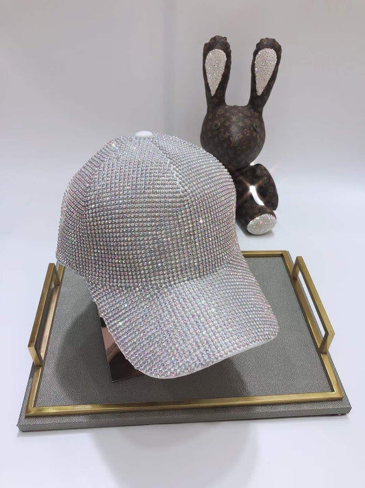 Gorra de béisbol hecha a mano con diamantes de imitación