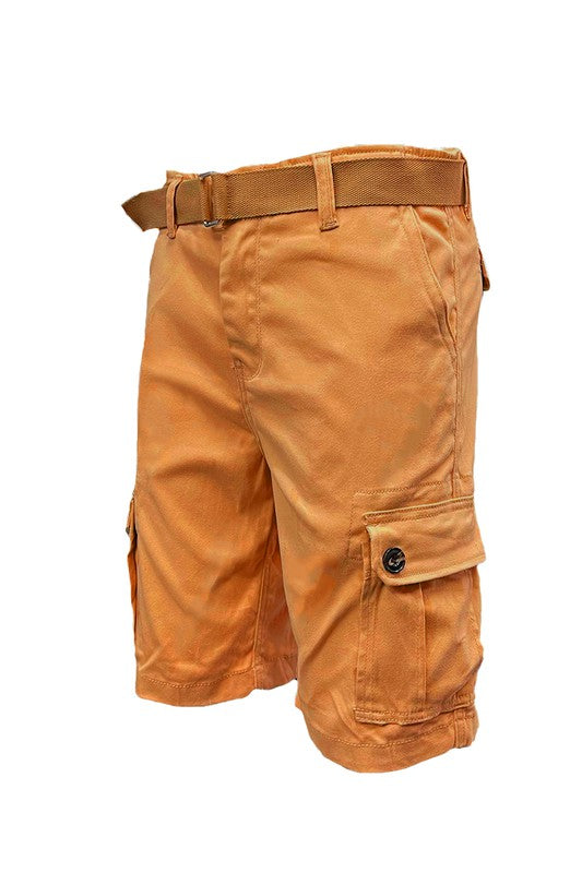 Pantalones cortos cargo con cinturón para hombre