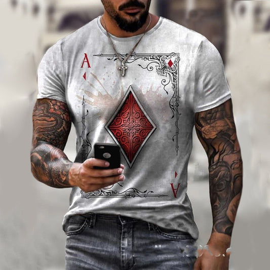 Camiseta de hombre con estampado de naipes