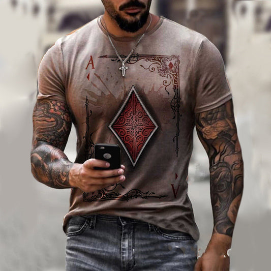 Camiseta de hombre con estampado de naipes