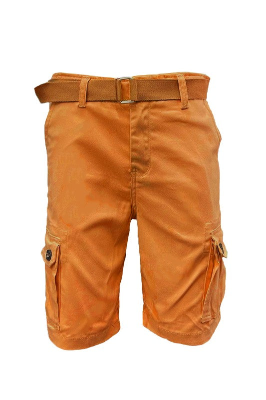 Men Belted Cargo Shorts with Belt