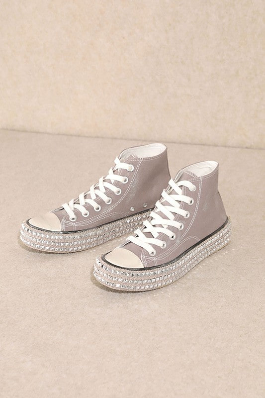 HIGH TOP STUDDED  SNEAKERS