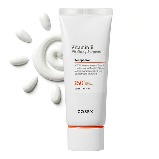 COSRX Vitamin E Sunscreen SPF 50, Natural Glow, for Oily Skin, 1.69 fl oz