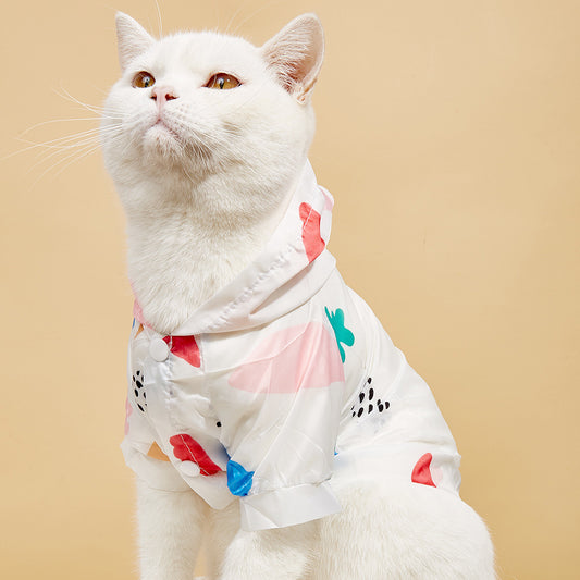 Thin Breathable Pet Shirt With Hood