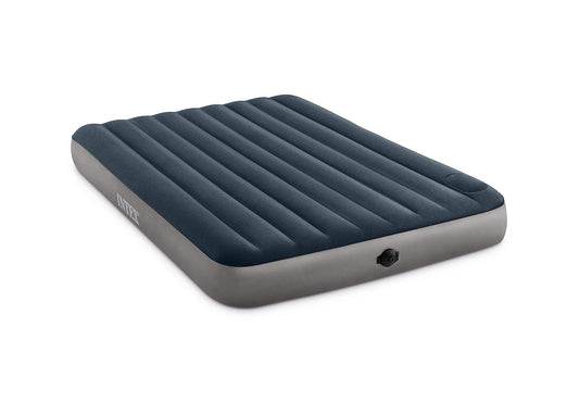 Intex 64781E Dura-Beam Standard Single-High Air Mattress: Fiber-Tech – Twin Size – 2-Step Pump – 10in Bed Height – 300lb Weight Capacity