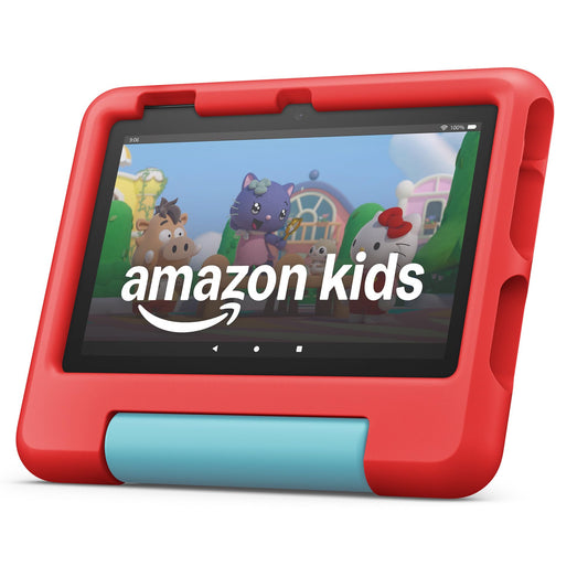 Amazon Fire 7 Kids tablet (newest model) ages 3-7. Top-selling 7" kids tablet on Amazon. Includes ad-free and exclusive content, easy parental controls, 10-hr battery, 16 GB, Purple