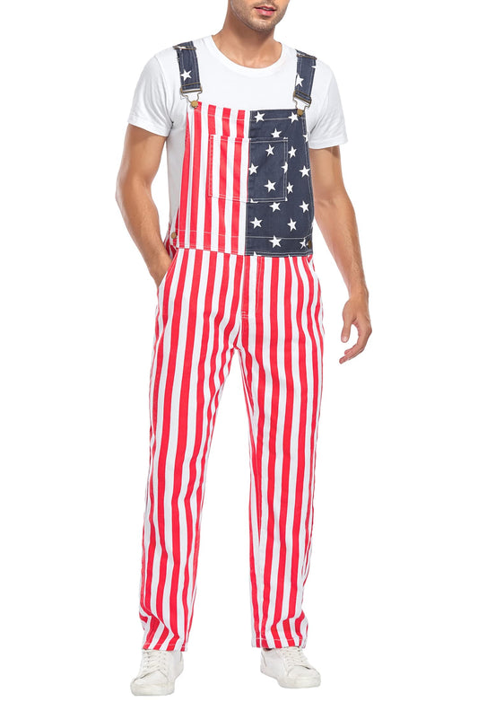 MEN/WOMEN Bib Overalls for Men Adjustable Straps Jumpsuit Striped Women Coveralls with Pockets