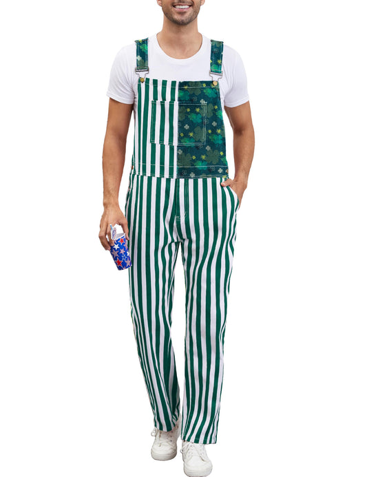 MEN/WOMEN Bib Overalls for Men Adjustable Straps Jumpsuit Striped Women Coveralls with Pockets