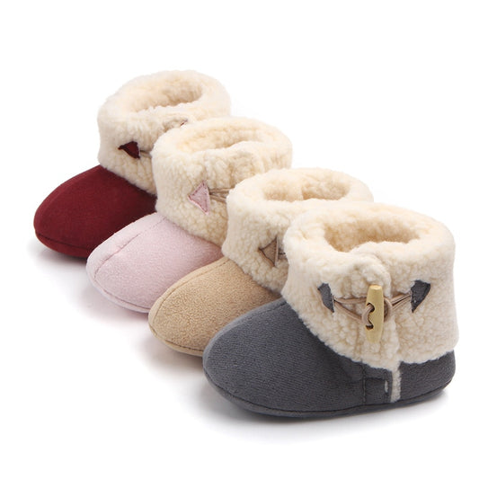 Toddler Fur Plush Insole Buckle Boots