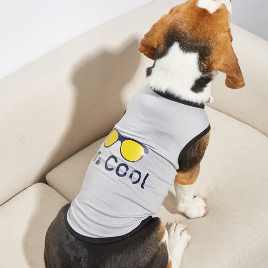 Cute Mr. Cool French Vest Glasses Expression T-Shirt