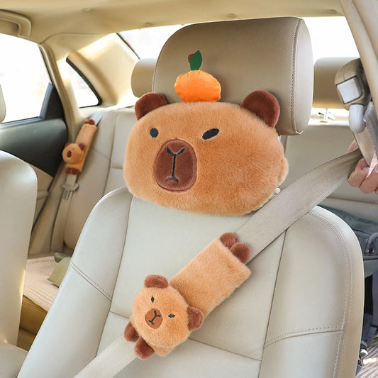 Capybara Stuffed Animal Car Headrest Neck Pillow Cushion