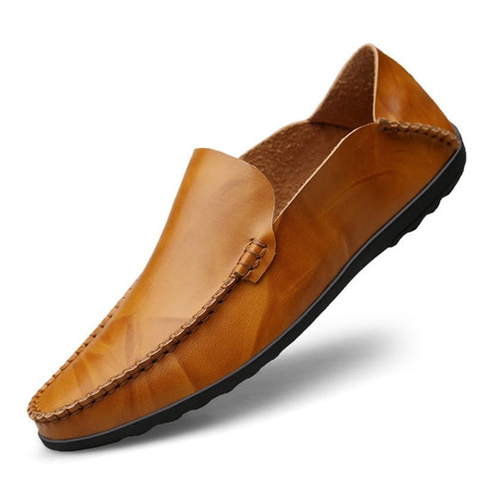 Italy Non-Slip Loafers/Genuine Split Leather Shoes