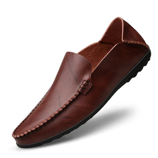 Italy Non-Slip Loafers/Genuine Split Leather Shoes