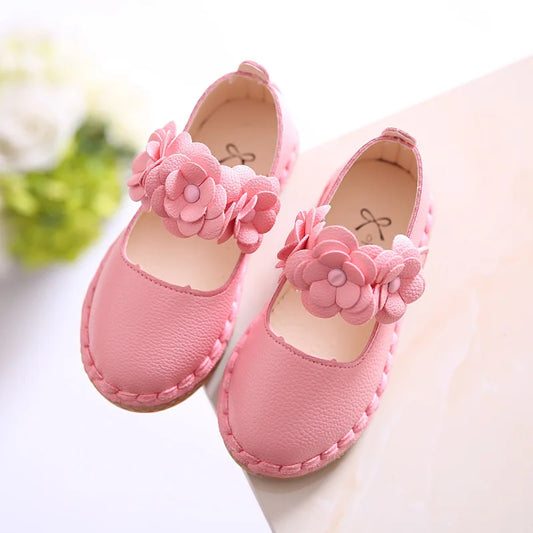 NEW Princess Leather Flower Shoes