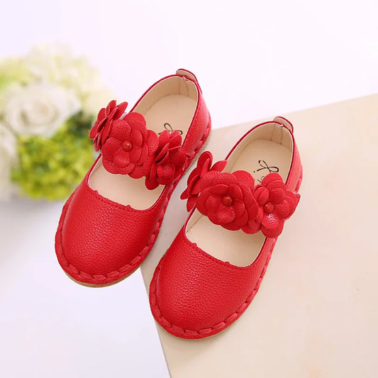 NEW Princess Leather Flower Shoes