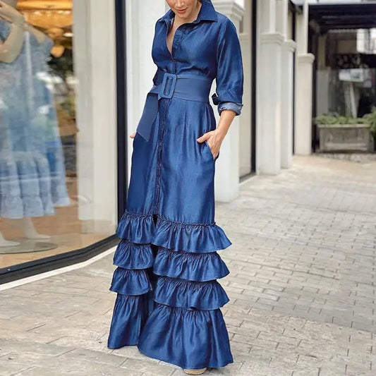 Elegant Long Sleeve Maxi Dress