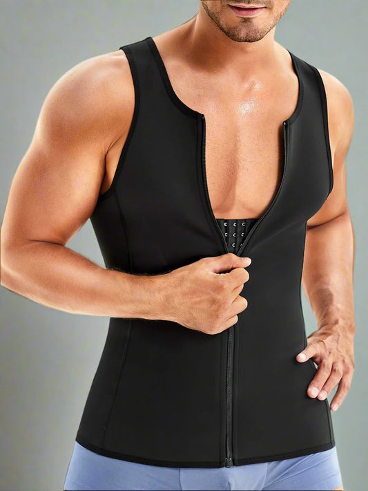 Slimming Body Shaper Vest - Streamlined Compression Support-Tummy & Chest Sculpting-2 in 1 Zipper Tank Top