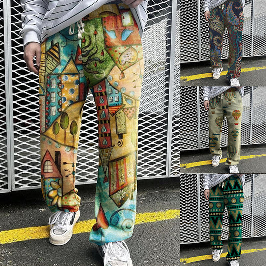 Pantalones holgados con estampado de verano 