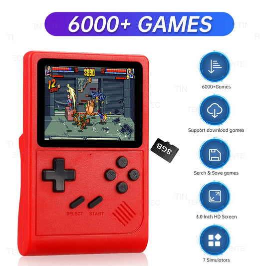 Built-in 6000 Games GB300 Video Game Console 3.0 Inch Screen Handheld Game Console Player For SF/SFC/GB/GBA Support TV AV Output