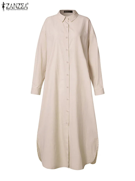 Elegant Loose Long Shirt Dress