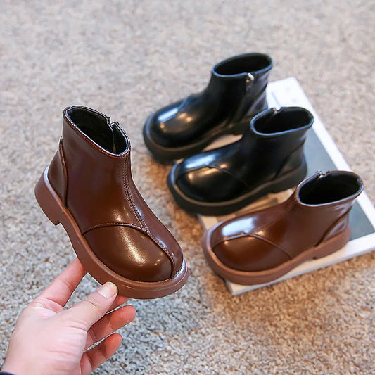 Adorable Leather Ankle Booties/Non-Slip