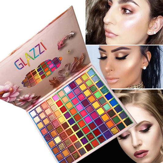 Paleta de sombras de ojos de 99 colores/sombras de ojos con purpurina/polvos mate 