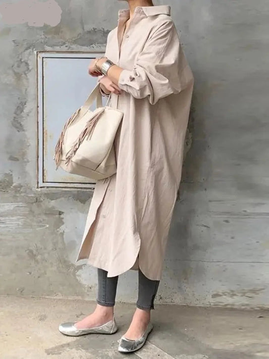 Elegant Loose Long Shirt Dress