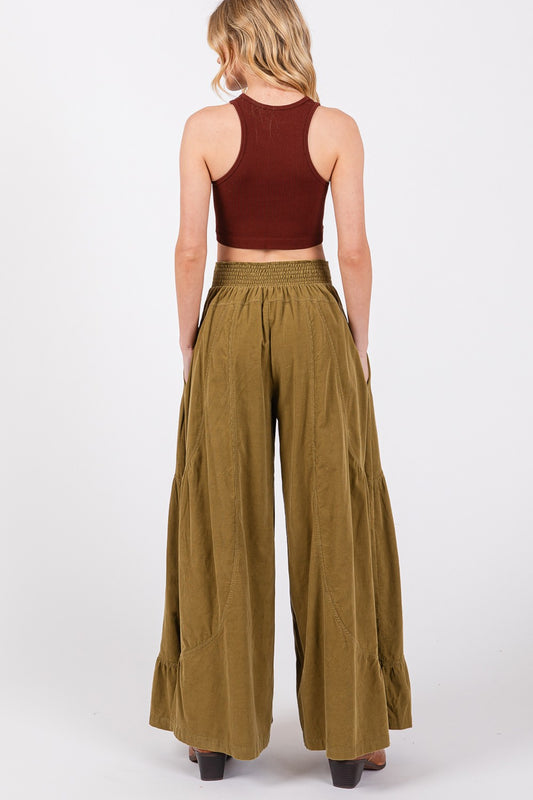 High Rise Corduroy Wide Leg Pants