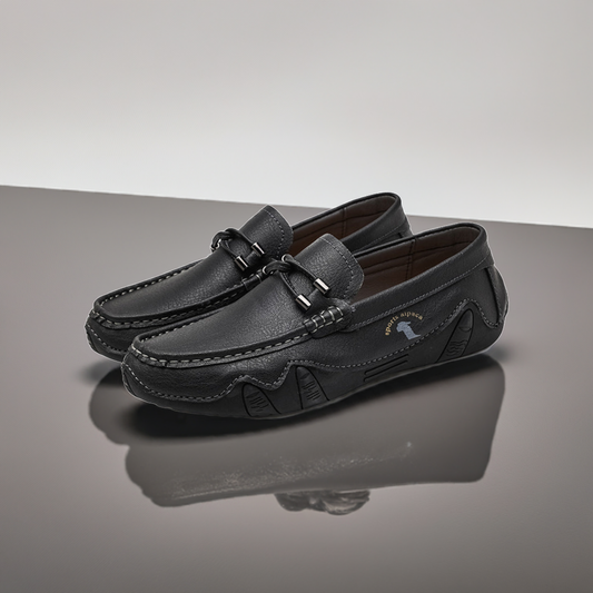 Luxury Italian Handmade Leather Loafers Slip-on Boat Shoes